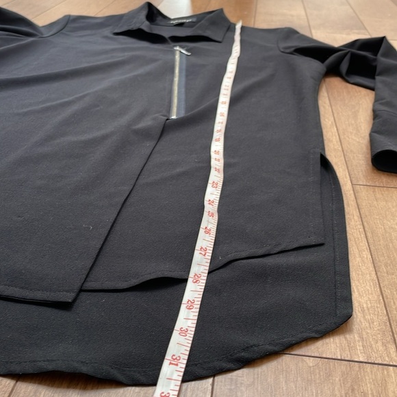 Periphery longsleeve black zip blouse top shirt collar made in Canada size 10 - Picture 7 of 9